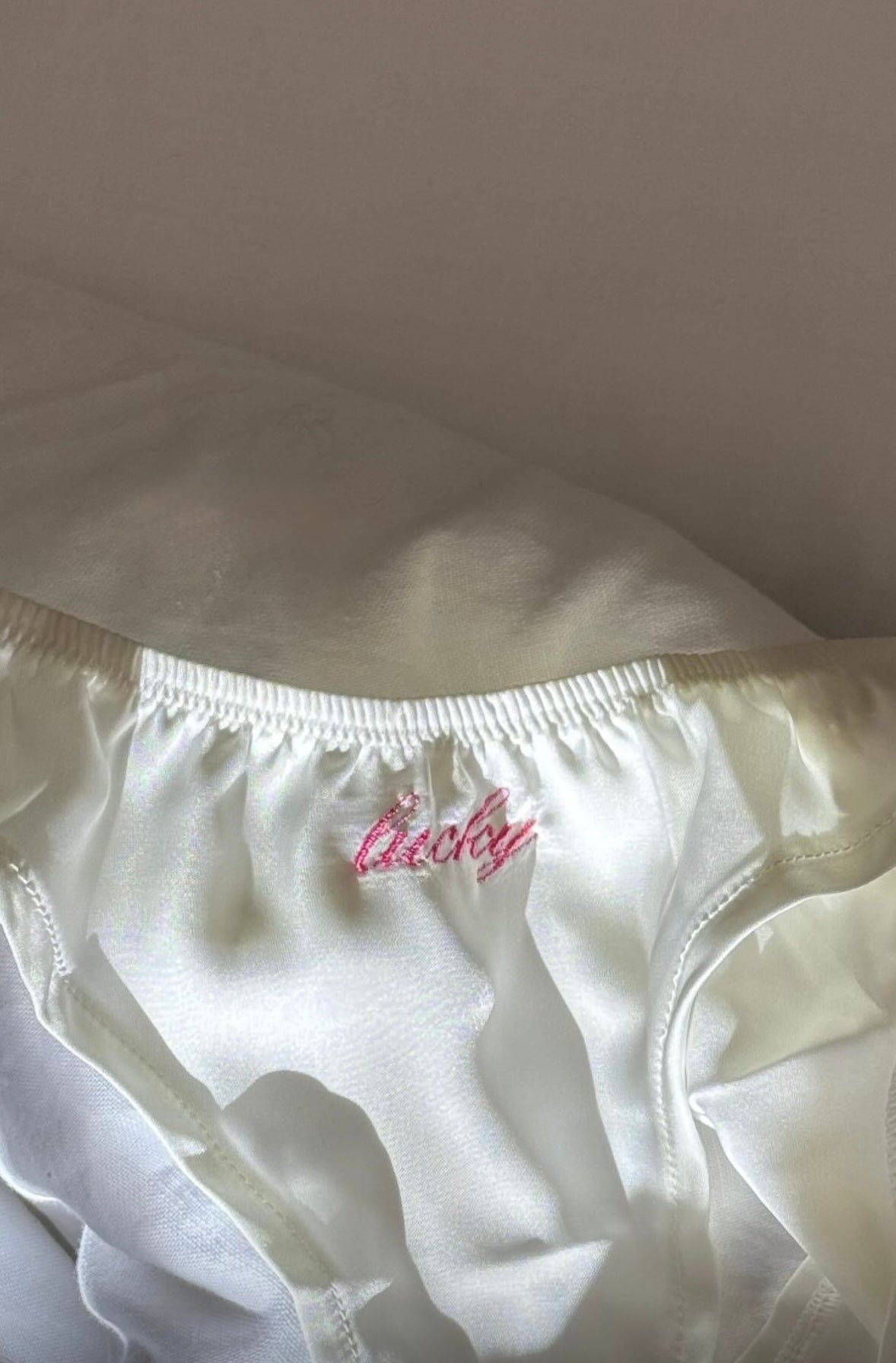 Lucky Embroidered Silk Cheeky G